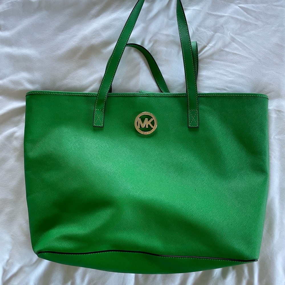 Michael Kors Large Kelly Green Snap Tote